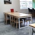 Woodlands Health Campus | Product Seen: [Amelia Barchair, Ricky Dining Table w/ Butcher Top – Customisable, Tratto - Fabric Side Chair & Aki Side Chair]